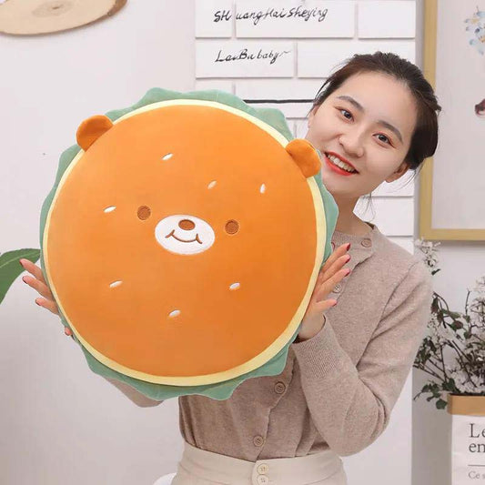 Hamburger Pillow Plush Toy Food Snack Bag Climbing Pad Sleeping Multifunctional Girl Heart Birthday Creative Gift