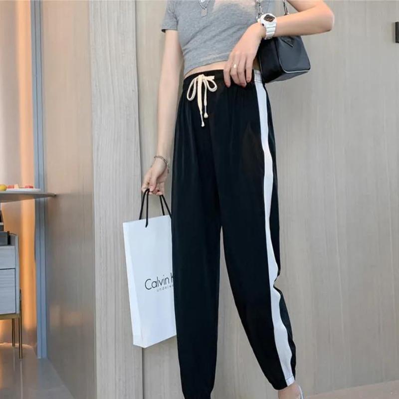 Purple Pants Sports High Waist Drape Loose Loose Feet Summer Wide-legged Casual Thin Pants Women's Summer
