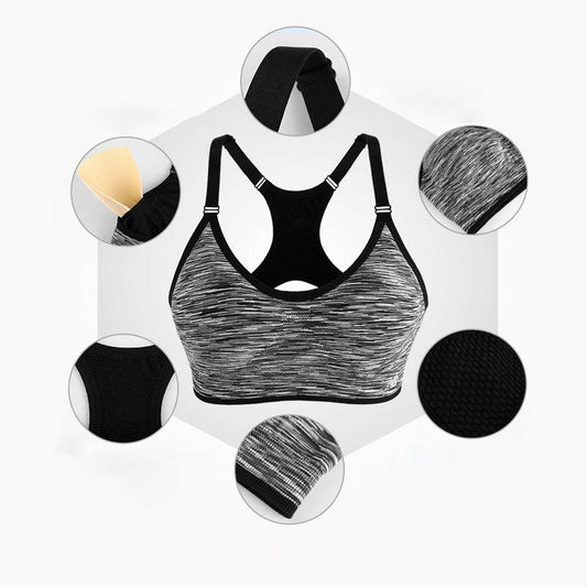 Underwear Non-wire Sports Bra, Large Size Non-magnetic Shockproof and Quick-drying Beauty Back Sleep Yoga Running Fitness Bra Can Be Worn Outside