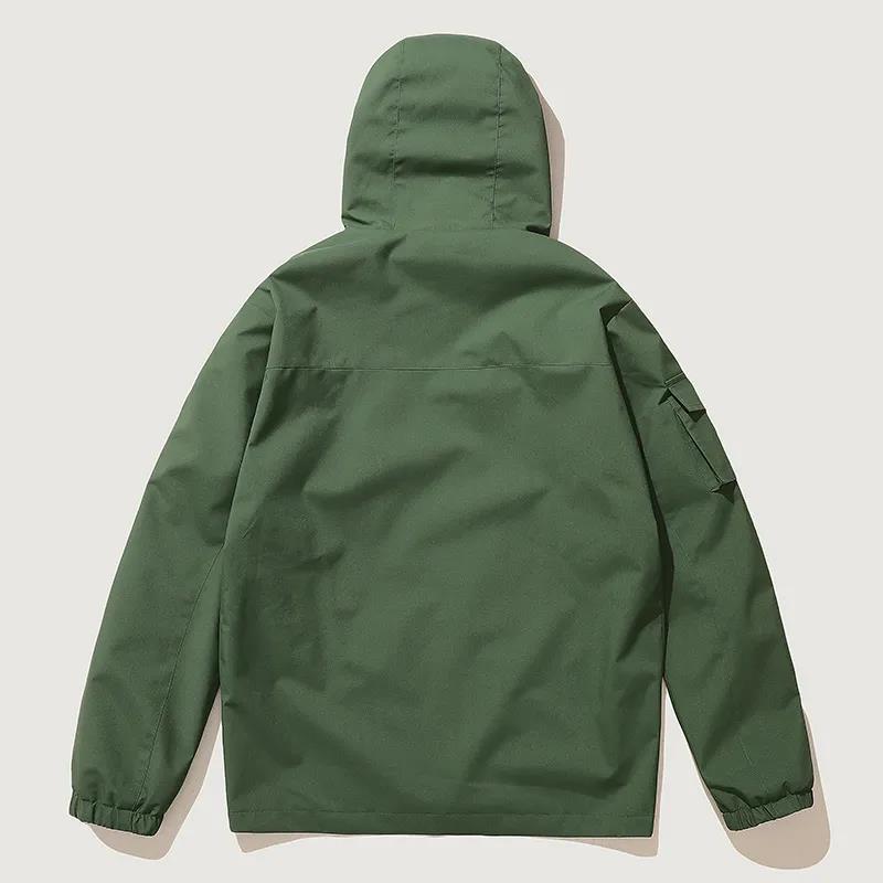 Men's Outdoor Jacket Winter Cold and Windproof Waterproof Hooded Outdoor Sports Jacket Ski Mountaineering Jacket