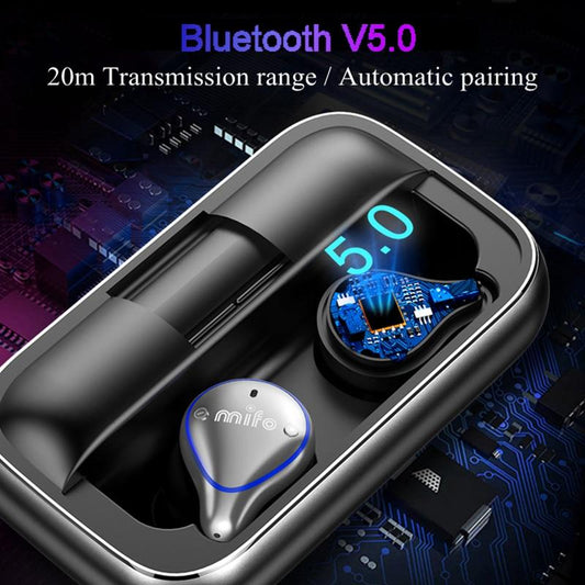 Bluetooth 5.0 True Wireless Earbud Balanced Sport Stereo Sound Earphones with Charging Box for Phone