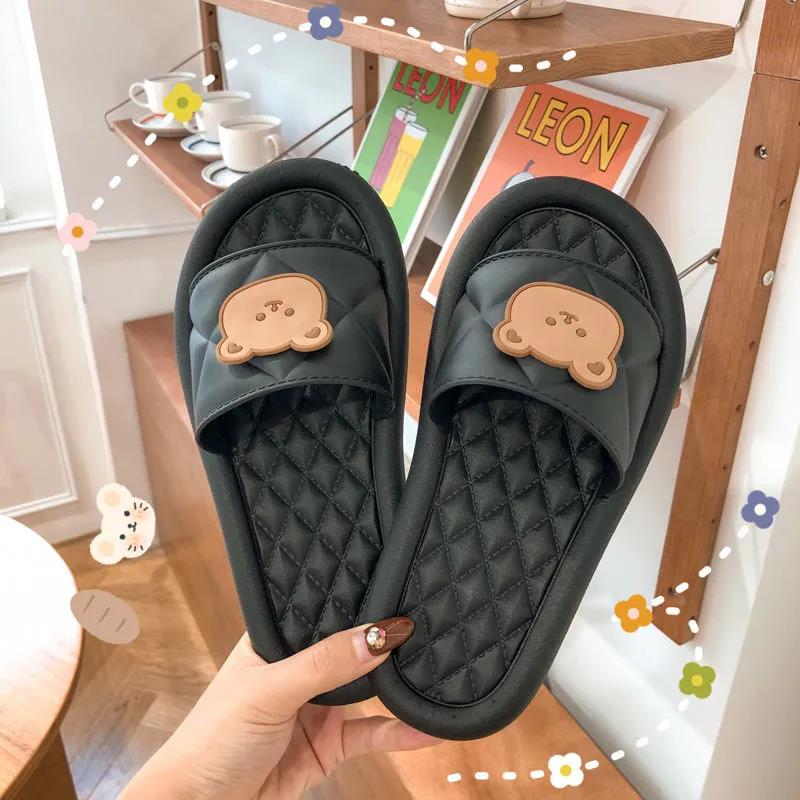 Female Summer Cute Cartoon Girl Heart Soft Bottom Non-slip Sandals Indoor and Outdoor Wear Drag Lightweight Non-slip Home Slippers