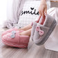 High-heeled Cotton Slippers Female Bag with Thick-soled Cute Cat Plush Slippers Winter Warm Cotton Shoes for Casual Wear