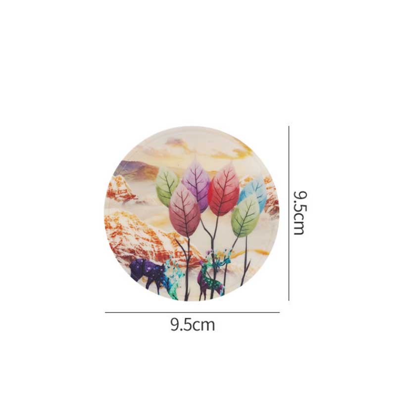 4pc PVC Rubber Coaster Anti-scalding Table Mat Kitchen Pot Mat Round Bowl Mat Dish Mat Non-slip