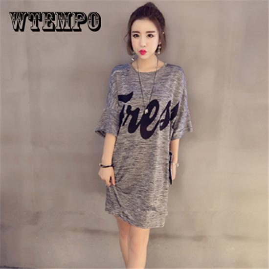 Summer Streetwear Women Clothes Short Sleeve Cotton T Shirt Dresses Plus Size Casual O -Neck