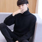 Men's Turtleneck Pullover Sweater Solid Color Long Sleeve Round Neck Jacket All-match Fashion Casual Coat