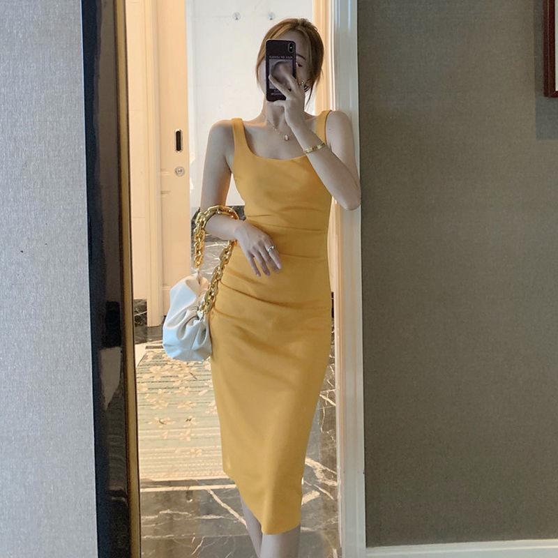 Spring Summer Suspender Long Skirt Temperament Sexy Backless Dress Female Self-cultivation Vacation Photo Long Skirt