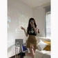 Pleated Skirt Ruffled Fishtail Skirt Women's Summer Sexy High Waist Slim A-line Pencil Skirt Bag Hip Mini Dress