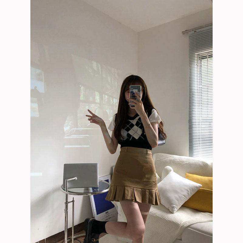 Pleated Skirt Ruffled Fishtail Skirt Women's Summer Sexy High Waist Slim A-line Pencil Skirt Bag Hip Mini Dress