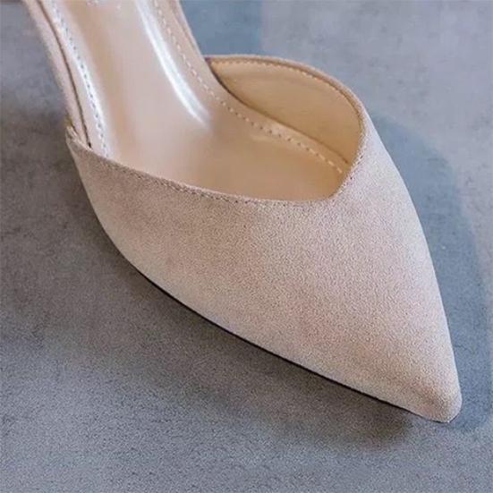 Women's Spring and Summer Soft High Heels Large Size Point Toe Cool Shoes Breathable Casual Sandals for Office Ladies