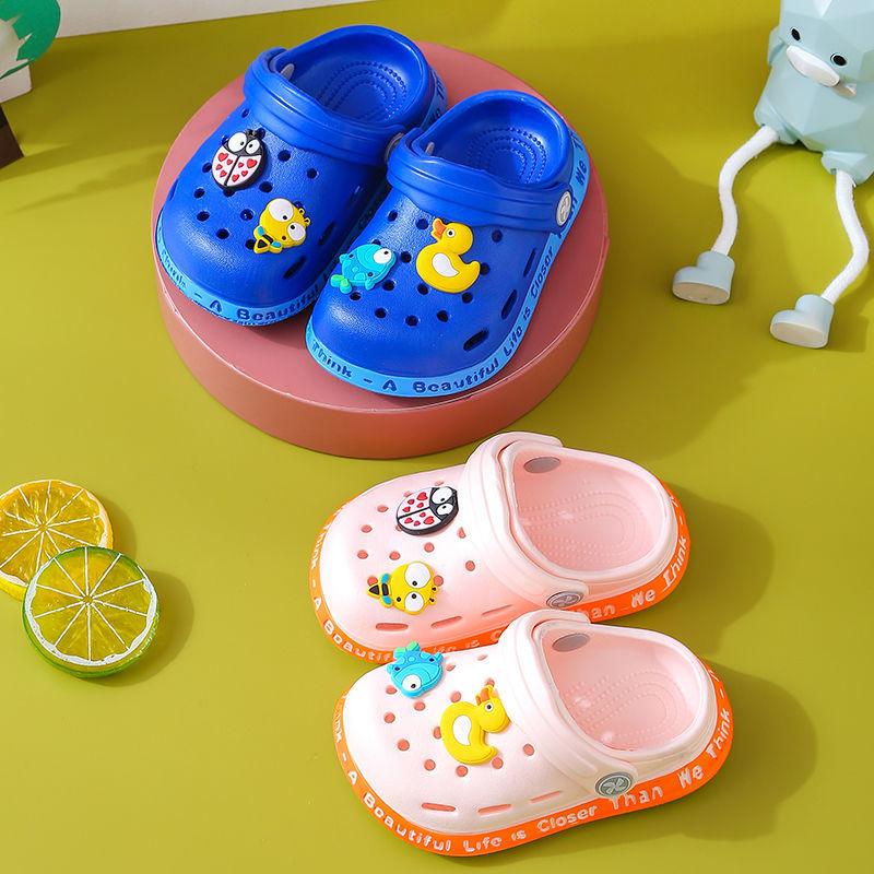 Children Cartoon Cave Shoes  Beach Summer Children's Slippers Antiskid Soft Bottom  Little Bee EVA Rubber Plastic Baby Sandals Slippers