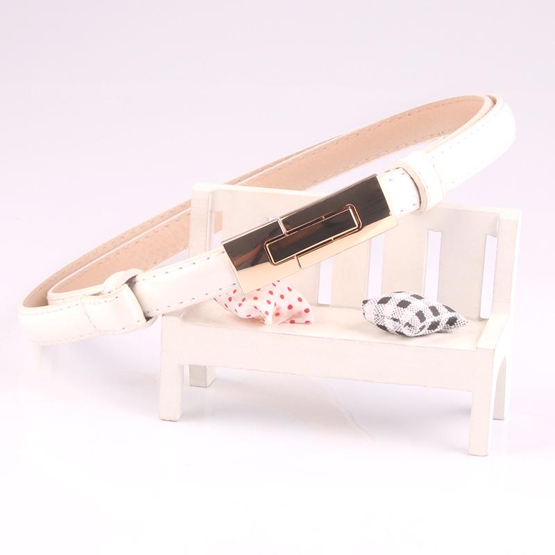Women buckle adjustment fine belt Decorative candy color belt