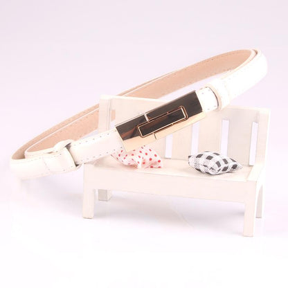 Women buckle adjustment fine belt Decorative candy color belt