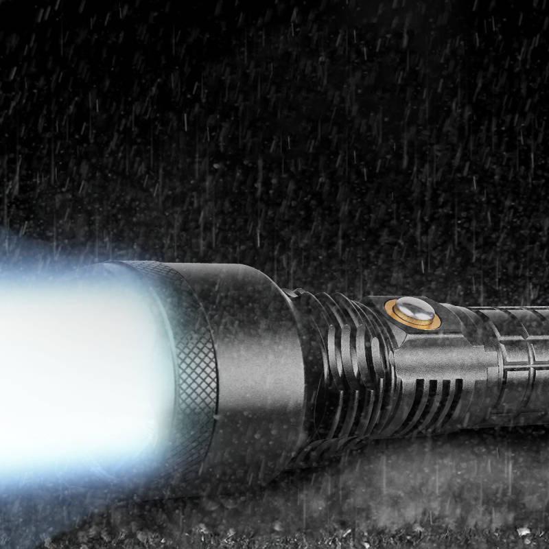 Multifunctional LED Flashlight USB Rechargeable Battery Powerful T6 Torch Light Work Light