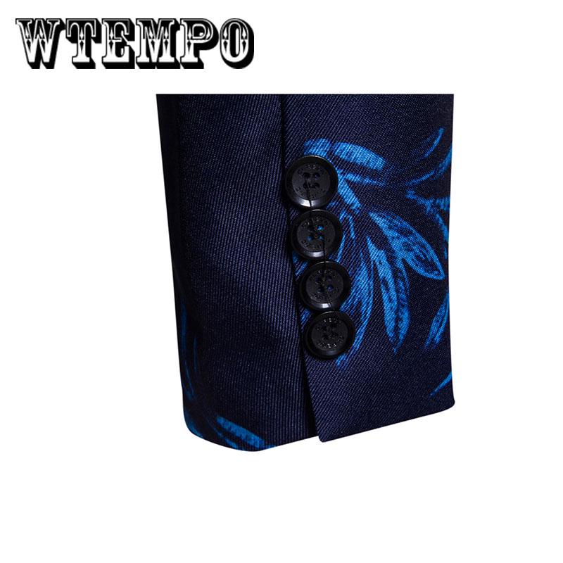 Mens Fashion Wedding party  Print Blazer Plus Size Casual Male Slim Fit Suit Jacket