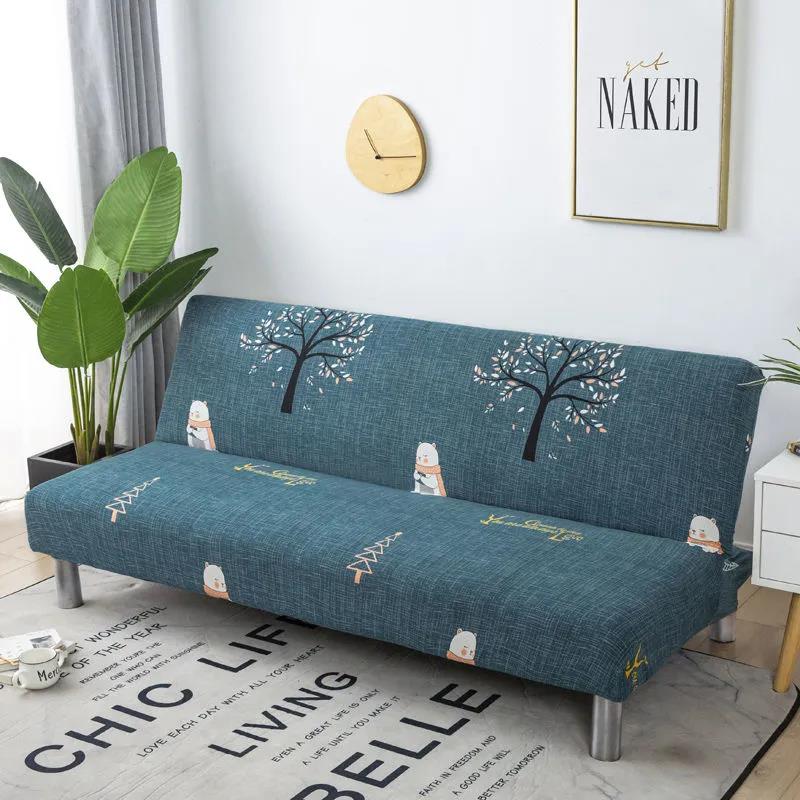 Simple Folding Armless Sofa Bed Cover Cover All Inclusive Elastic Universal Sofa Cover Full Cover Sofa Cushion Sofa Cover