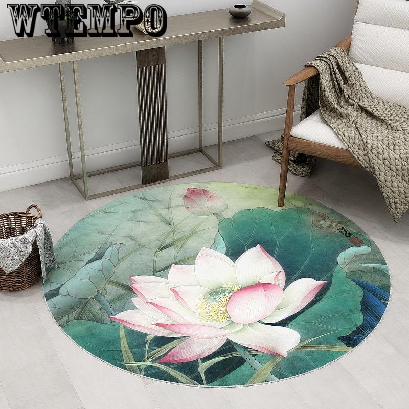 Round Carpet Basket Mat Yoga Mat Soft Bedroom Carpet Living Room Carpet Chinese Style
