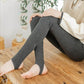 Cotton Trousers Women's Thickened and Velvet Leggings Autumn and Winter Wear Thin Vertical Threaded High Waist Warm Pants Step on The Foot Pants