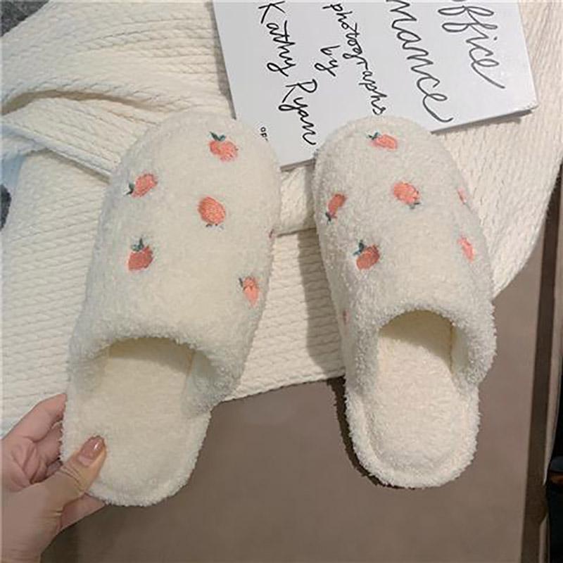 Ladies Pure Cotton Slippers Indoor Non-slip Slippers Soft Bottom Household Casual Slippers Keep Warm in Autumn and Winter
