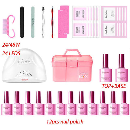 Nail Art Tools kit Nail Set UV LED Lamp Dryer 32 pcs Nail Gel Polish Kit Soak Off Manicure Tools Set