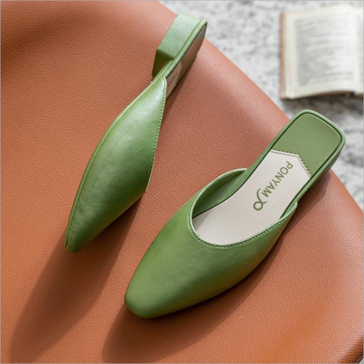 WTEMPO Slippers sandals Women Wrap toe Low-heeled Kick Lazy Flip Flop Beach Bedroom Home Go Out