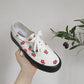 Little Flowers Graffiti White Shoes Female Students Korean Version of All-match Canvas Shoes Harajuku White Sneakers