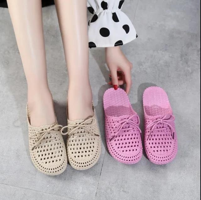 Women's Summer  Slippers Indoor Flat Bottom Breathable Non-slip Outer Wear Slippers