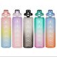 Gradient Color Plastic Water Cup Women's Summer Portable Cover 1000ml Large-capacity Cup Drop-resistant Simple Plastic Cup Men