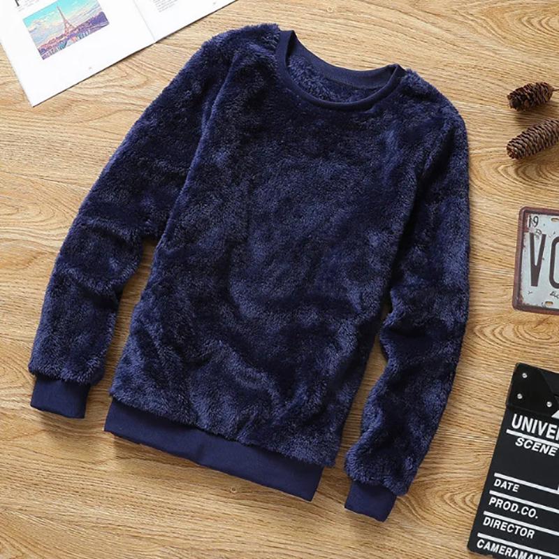 Double-sided Plus Fleece Sweatshirts Men's Korean Version of Loose Tide Autumn Trend Large Size Warm Men's Youth Sweater