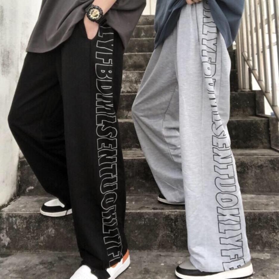 Spring and Autumn Korean Sports Casual Pants Loose Straight Letter High Street Boys and Girls' Pants