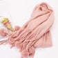 Women's Pashmina Shawls Winter Warm Wrap Cashmere Scarf Thick Fur Ball Tassel Scarf Women
