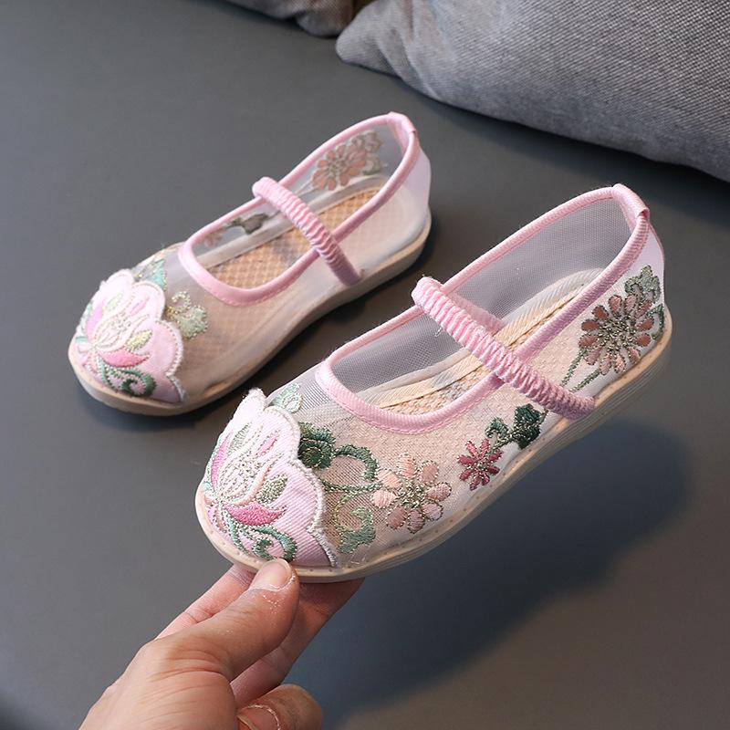 Spring and Summer Children's Cloth Shoes Dance Shoes Students Show Embroidered Shoes