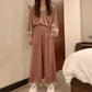 Women's Spring Autumn Lace Long-sleeved Pajamas Suit Winter Velvet Sexy Pyjamas Loose Comfortable Skin-friendly Homewear Breathable Sleeping Suit