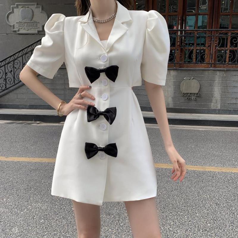 Bow Knot Waistless Suit Dress Women's New Temperament Fashion Waist-slung Royal Sister Style A-line Skirt Ladies Casual Suit Skirt