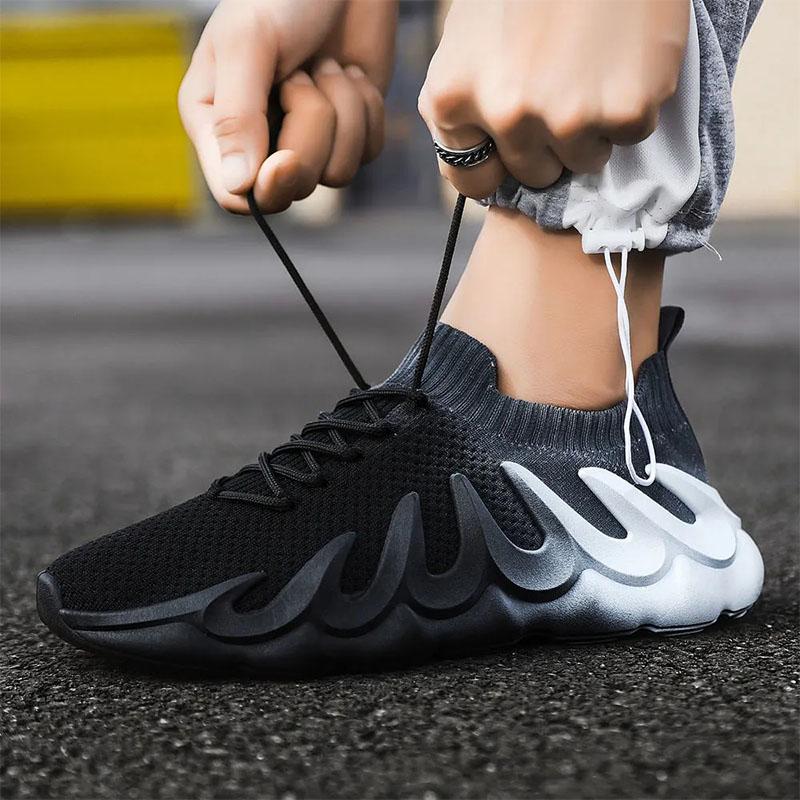 Men's Coconut Shoes Spring Sports Shoes Boys Breathable Mesh Shoes Lightweight Casual Shoes Comfortable Fitness Shoes Flying Knit Shoes