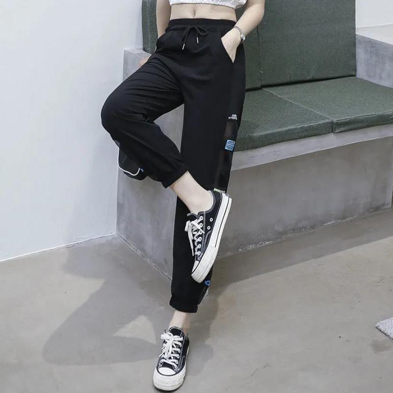 Stitching Quick-drying Sports Pants Girls Thin Loose Loose Summer Wild Thin Casual Pants Women's Pants
