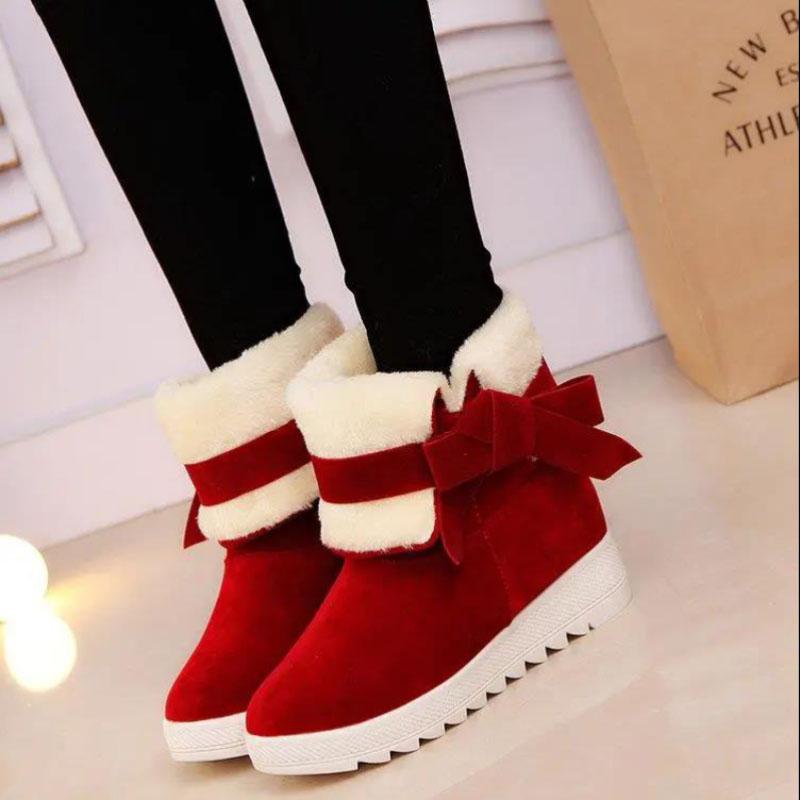 Snow Boots Women's Mid-tube Waterproof Non-slip Winter Plus Velvet Cute Short Boots Thick-soled One Pedal Cotton Shoes