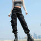 Baggy Womens Cargo Pants, Goth Trousers, Combat Pants, Gothic Clothing, Hip Hop High Waist Pocket Hip Hop Pants