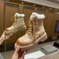 Women's Autumn and Winter Martin Boots Female Plus Size Low Thick Heel Plush Warm Short Boots