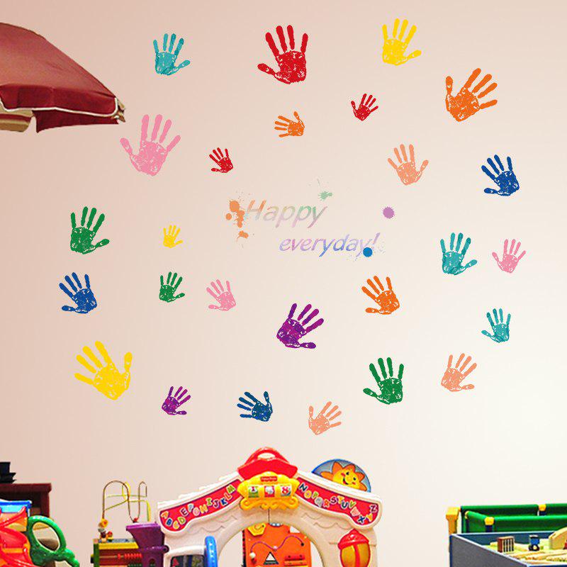 [Wall sticker ]New Diy Colorful Handprint Vinyl Wall Stickers For Kids Rooms Studio Wall Decals Refr