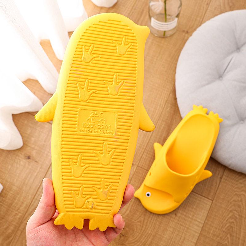 Cartoon Penguin Slippers Male Summer Cute Men and Women Couple Personality Word Sandals and Slippers Summer Beach Sand