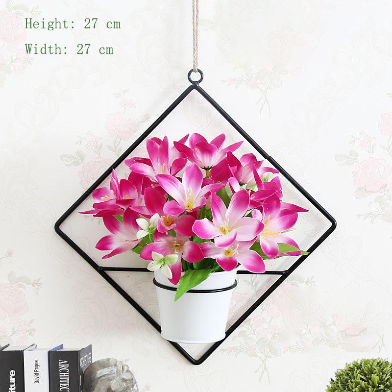 Pendant Simulation Plastic Flower Basket Living Room Wall Decoration Floral Potted Plant Home Hanging Wall Hanging Decoration Artificial Flower Wall