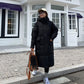 Down Jacket Women's Hooded Stand-up Collar Mid-length White Duck Down Winter Loose Thickening Light Cotton Winter Thick Coat