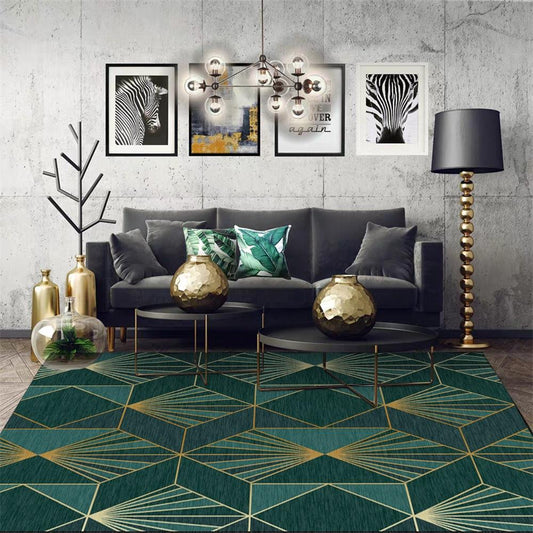 Fashionable Light Luxury Heavy Metal Style Carpet Geometric Pattern Bedroom Carpet Living Room Doormat Bedside Carpet Floor Mat