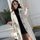 Woolen Coat Women's Mid-length Autumn and Winter Clothes Korean Style Solid Color Loose Casual Over-the-knee Woolen Coat