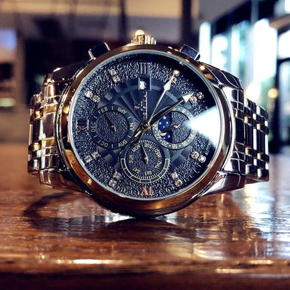 Mens Watches Tourbillon Automatic Mechanical Watch Mens Business Stainless Steel Waterproof Watch