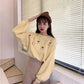 Autumn and Winter Sweater Women Loose Sweet Three-dimensional Cherry Pullover Student Long-sleeved Sweater Outer Wear Sweater
