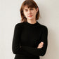 Wealthy Bird Autumn and Winter Cardigan Women's Self-cultivation Solid Color Thickening Half High Neck Cashmere Knitted Sweater Bottoming Shirt Tide