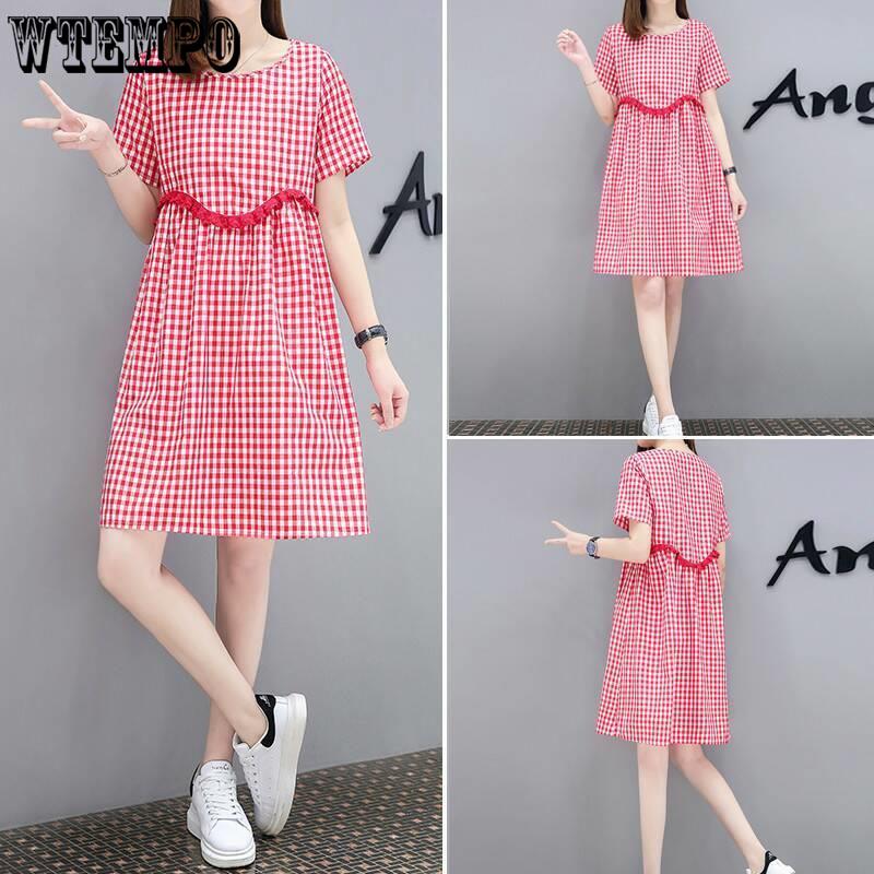Dress Female Summer Dresses Long Casual Loose High Waist Doll A Word Clthing