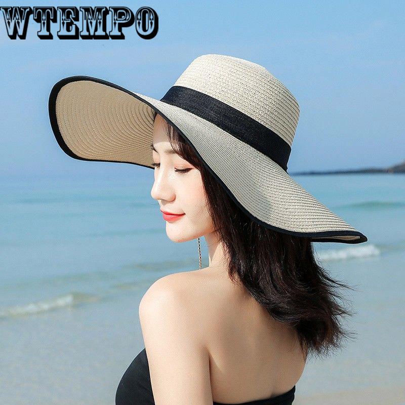 Sun hat sun hat foldable casual beach hat big hat hat female trend straw hat simple wild fashion